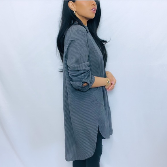 OSKA | Grey Oversized Long Sleeve Button Down Tunic Top - Picture 9 of 13